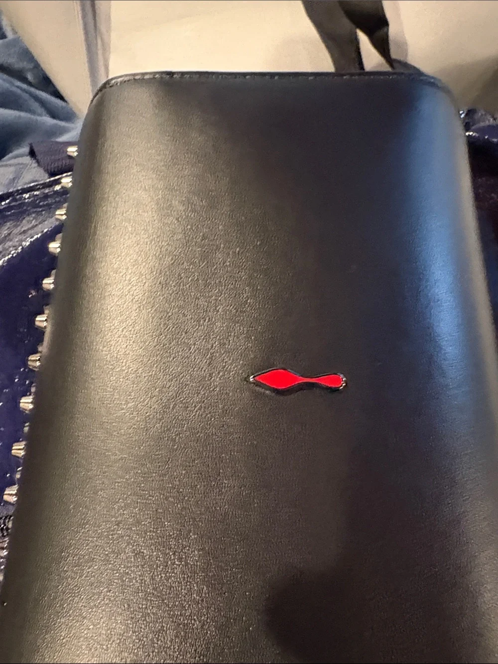 Christian Louboutin Black Spiked Leather Clutch